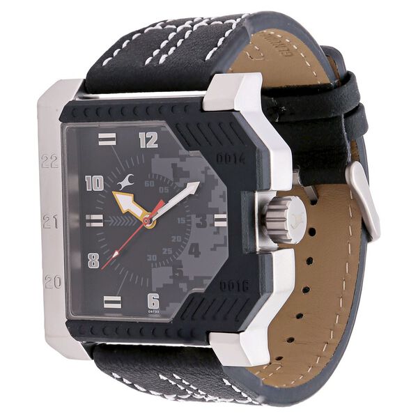 Fastrack Quartz Analog Grey Dial Leather Strap Watch for Guys - image number 1