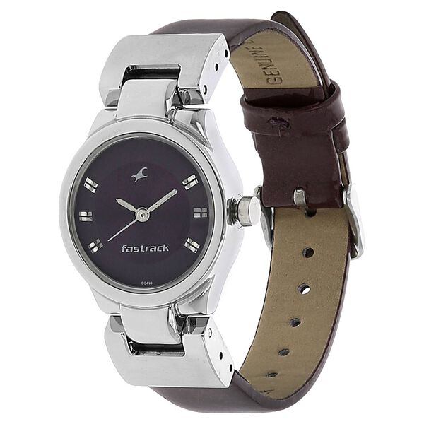 Fastrack Quartz Analog Purple Dial Leather Strap Watch for Girls - image number 1