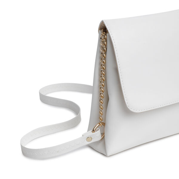 Fastrack Classic Envelope Sling Bag for Women | Stylish Crossbody Bag for Girls, Ladies, Women | Structured Handbag Made of High-Quality Faux Leather (White) - image number 3