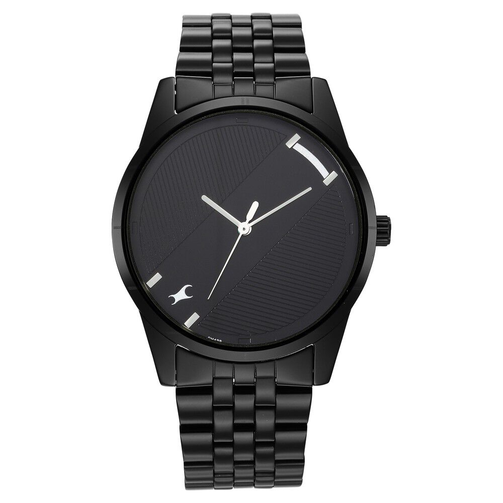 Black metal watches in fastrack sales
