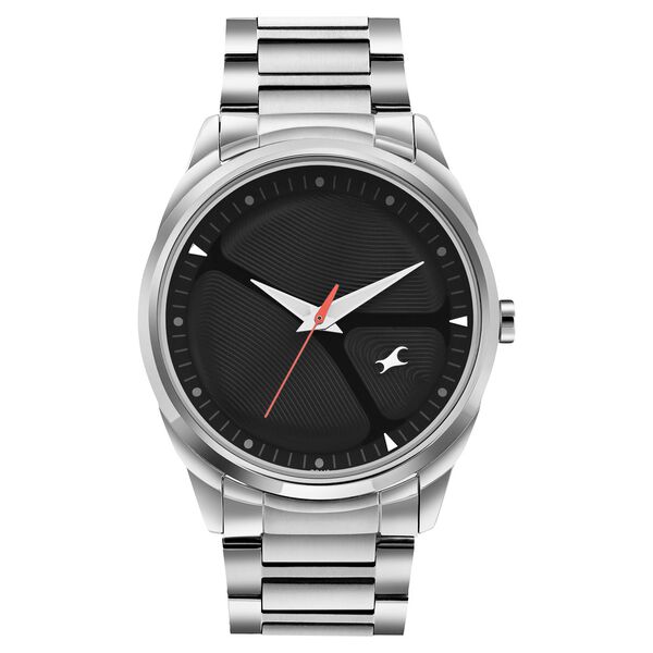 Fastrack MetaWe Quartz Analog Black Dial Stainless Steel Strap Watch For Guys - image number 0