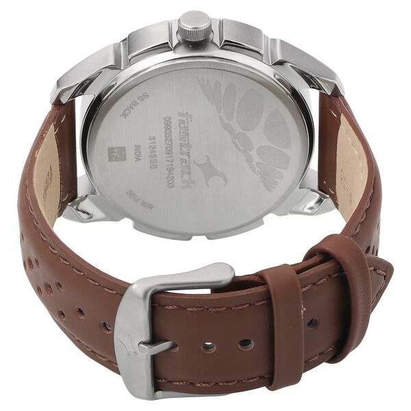 Fastrack Loopholes Quartz Analog Grey Dial Leather Strap Watch for Guys - image number 3