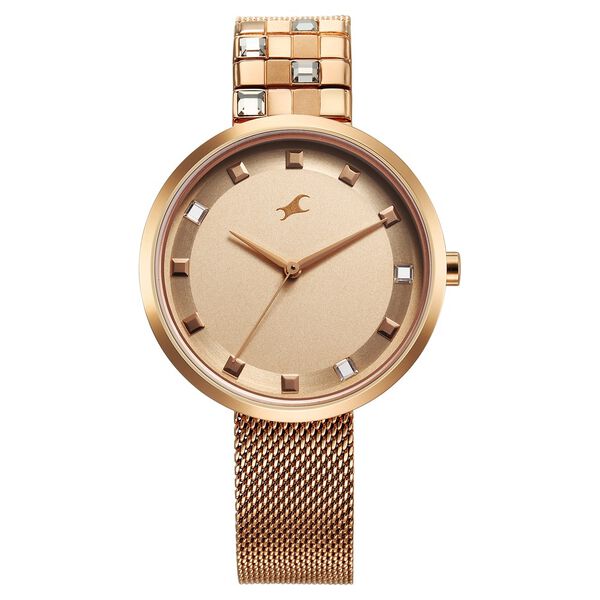 Fastrack Fleek Quartz Analog Pink Dial Stainless Steel Strap Watch for Girls - image number 0
