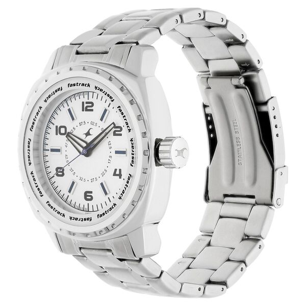 Fastrack Quartz Analog Silver Dial Stainless Steel Strap Watch for Guys - image number 2