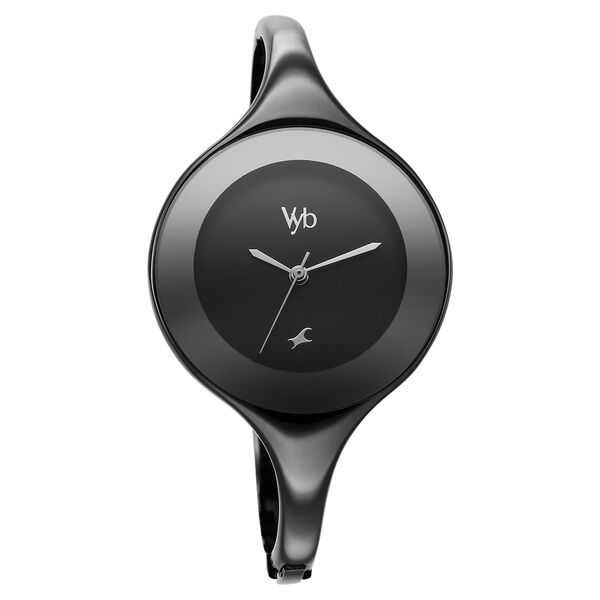 Vyb Slayer By Fastrack Quartz Analog Black Dial Metal Strap Watch For Girls - image number 0