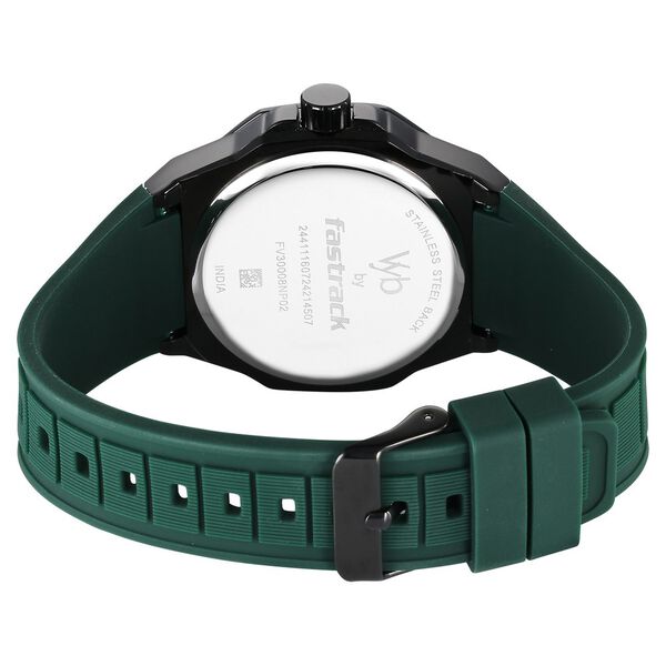 Fastrack Vyb Rebel Quartz Analog Green Dial Green Color Silicone Strap Watch For Guys - image number 5