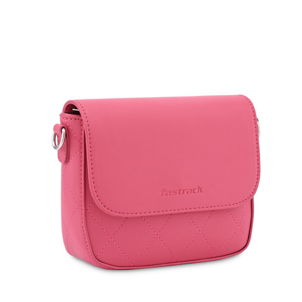 Fastrack Compact Sling Bag with Adjustable Sling in Pink - image number 3