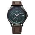 Fastrack Fleek Quartz Multifunction Green Dial Leather Strap Watch for Guys - image number 0