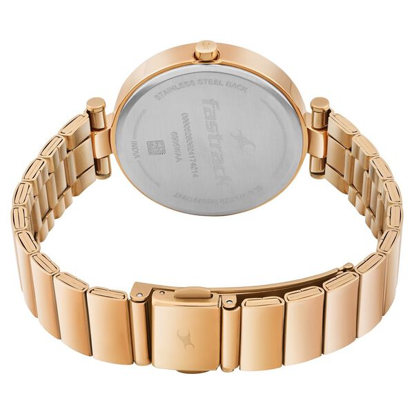 Fastrack MetaWe Quartz Analog Rose Gold Dial Stainless Steel Strap Watch For Girls - image number 4
