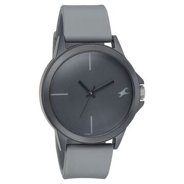 Fastrack Tees Quartz Analog Grey Dial Silicone Strap Unisex Watch