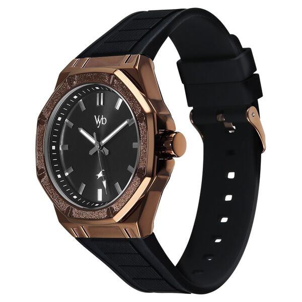 Vyb Rebel By Fastrack Quartz Analog Black Dial Black Silicone Strap Watch For Guys - image number 4