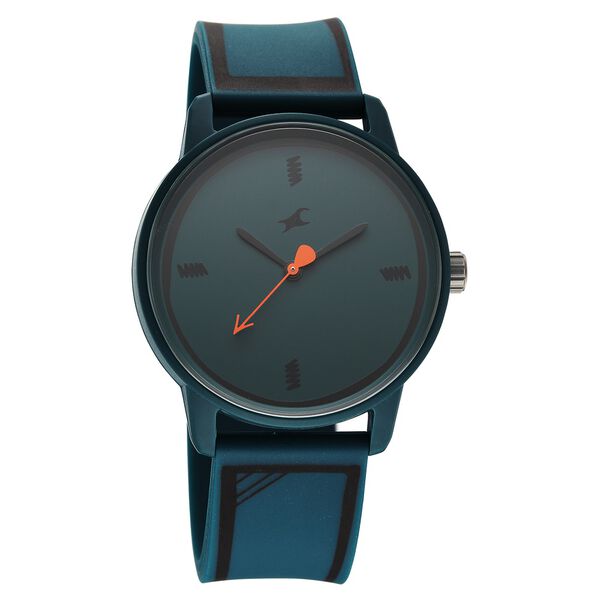 Fastrack Zine Quartz Analog Green Dial Green Silicone Strap Watch For Guys - image number 1