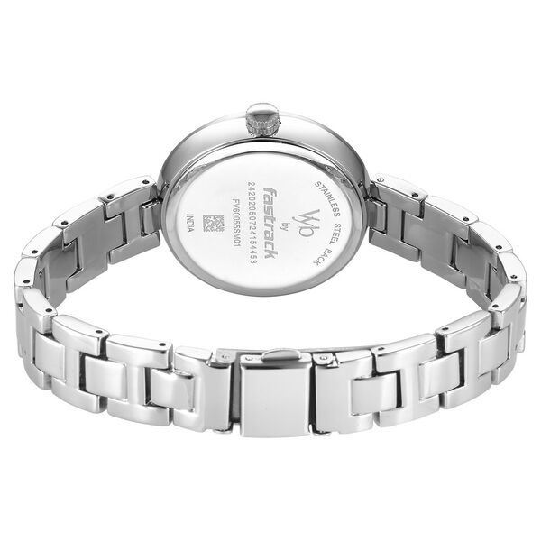 Fastrack Vyb Diva Quartz Analog Mother Of Pearl Dial Silver Metal Strap Watch For Girls - image number 5