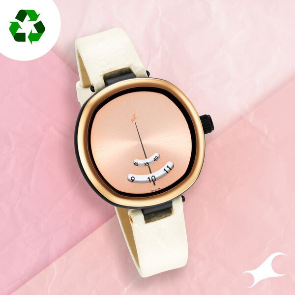 Fastrack Revibe Quartz Analog Rose gold Dial Fabric Strap Watch for Girls - image number 0