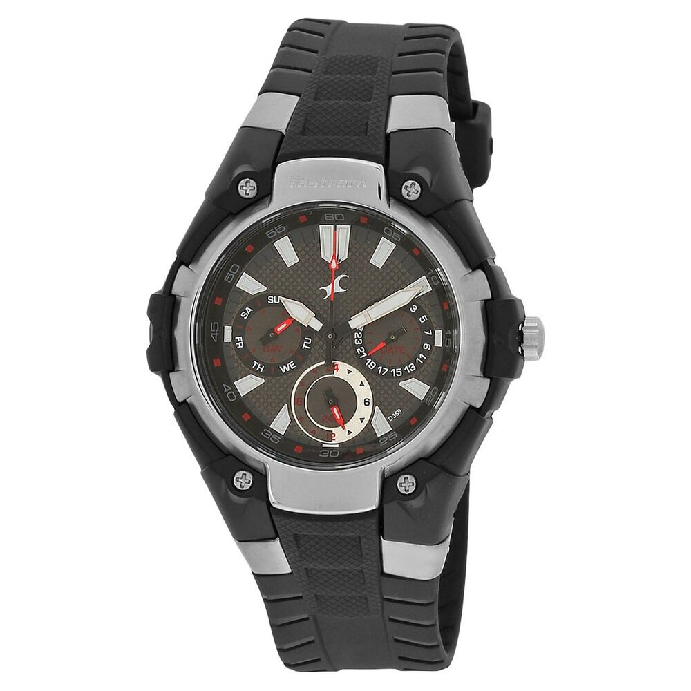 Buy Online Fastrack Quartz Analog Black Dial Plastic Strap Watch for Guys nc9335pp02j Fastrack