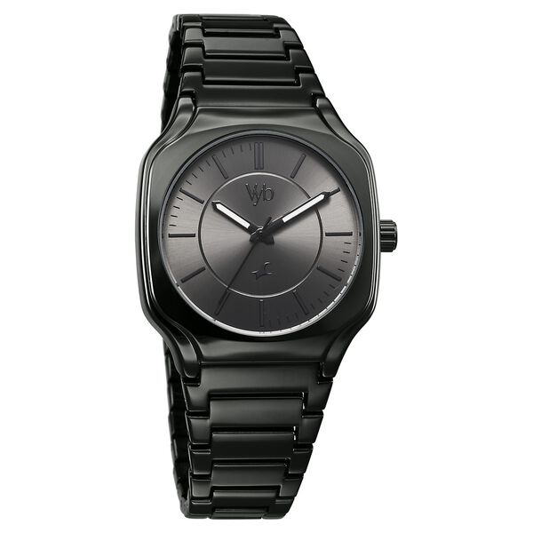 Vyb Maverick By Fastrack Quartz Analog Grey Dial Metal Strap Watch For Guys - image number 0