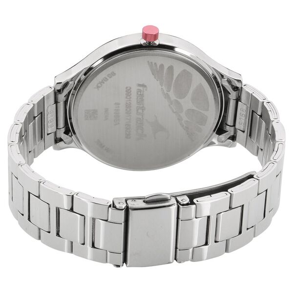 Fastrack Loopholes Quartz Analog with Date White Dial Stainless Steel Strap Watch for Girls - image number 3