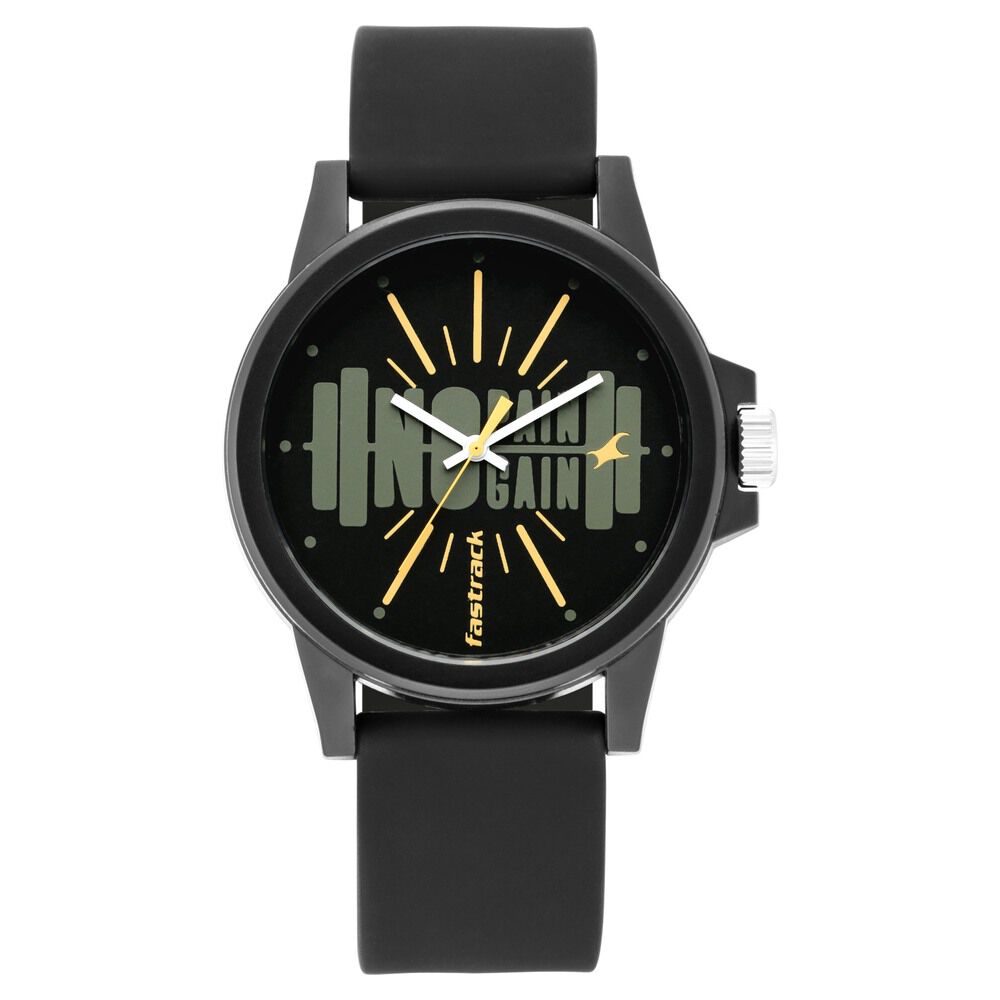 Fastrack black dial analog unisex watch top