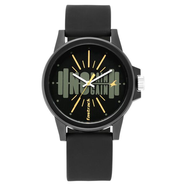 Fastrack Fastfit Quartz Analog Black Dial Black Colour Silicone Strap Unisex Watch - image number 1