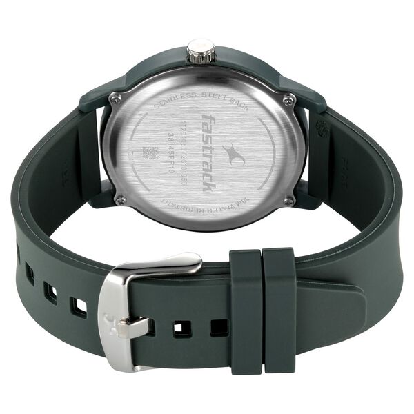 Fastrack Y2K Analog with Olive Green Dial Silicon Strap Watch for Guys - image number 5