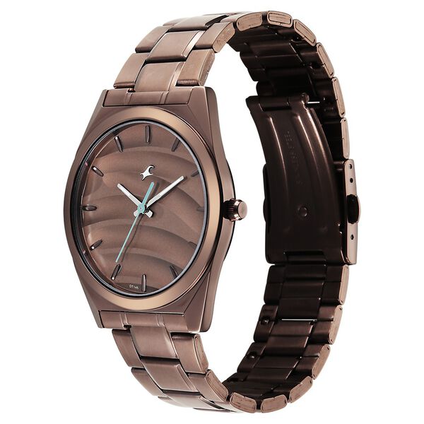 Fastrack Gelato Brown metal strap watch with Chocolate dial for Guys - image number 4