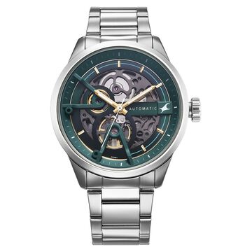 Fastrack Automatics Green Dial Silver Metal Strap Automatic Watch ForGuys