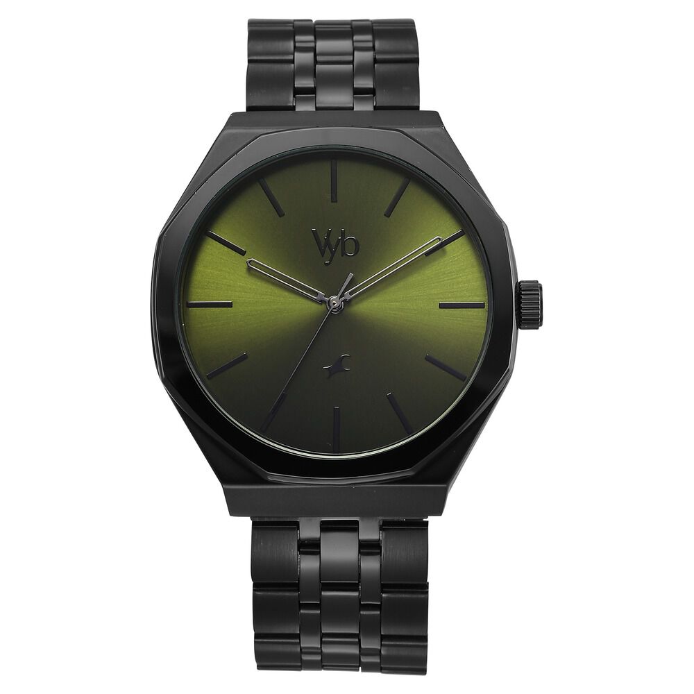 Buy Online Fastrack Vyb Challenger Quartz Analog Green Dial Metal