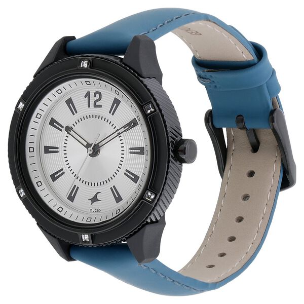 Fastrack Modular Quartz Analog Silver Dial Leather Strap Watch for Girls - image number 2