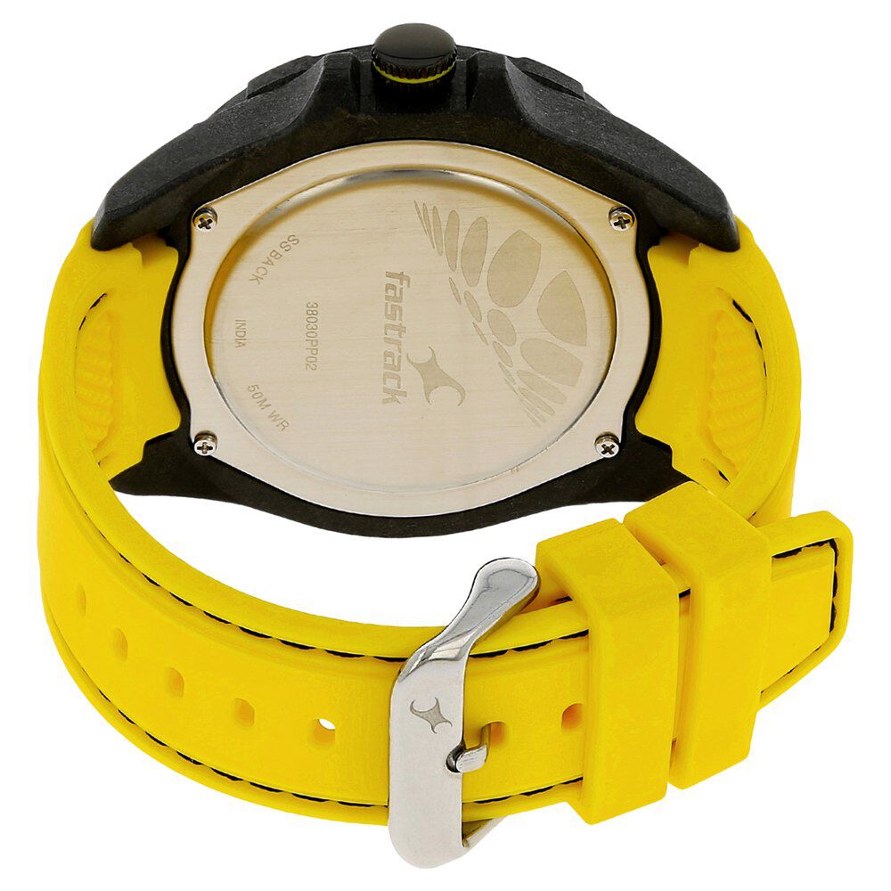 Fastrack Light Weight Quartz Analog Black Dial Silicone Strap Watch for Guys