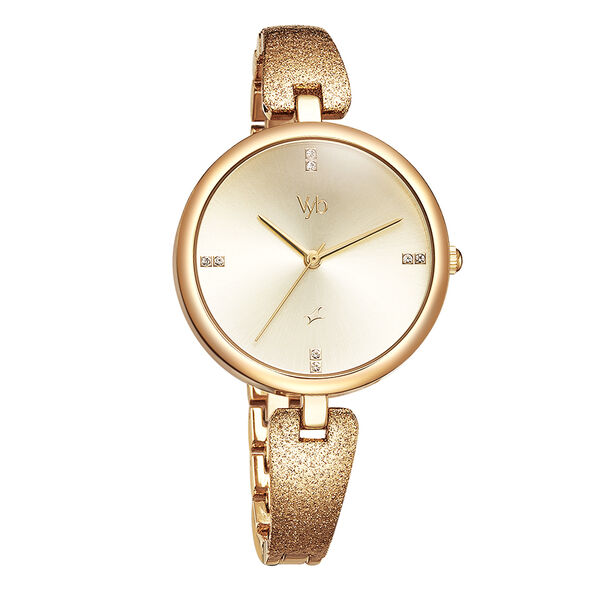 Fastrack Vyb Diva Quartz Analog Rose Gold Dial Metal Strap Watch for Girls - image number 1