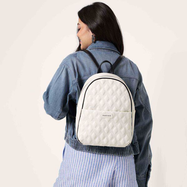 Quiltpop backpack- white and black - image number 0