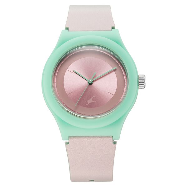 Fastrack Tees Urbanique Quartz Analog Pink Dial PU Strap watch For Girls - image number 0