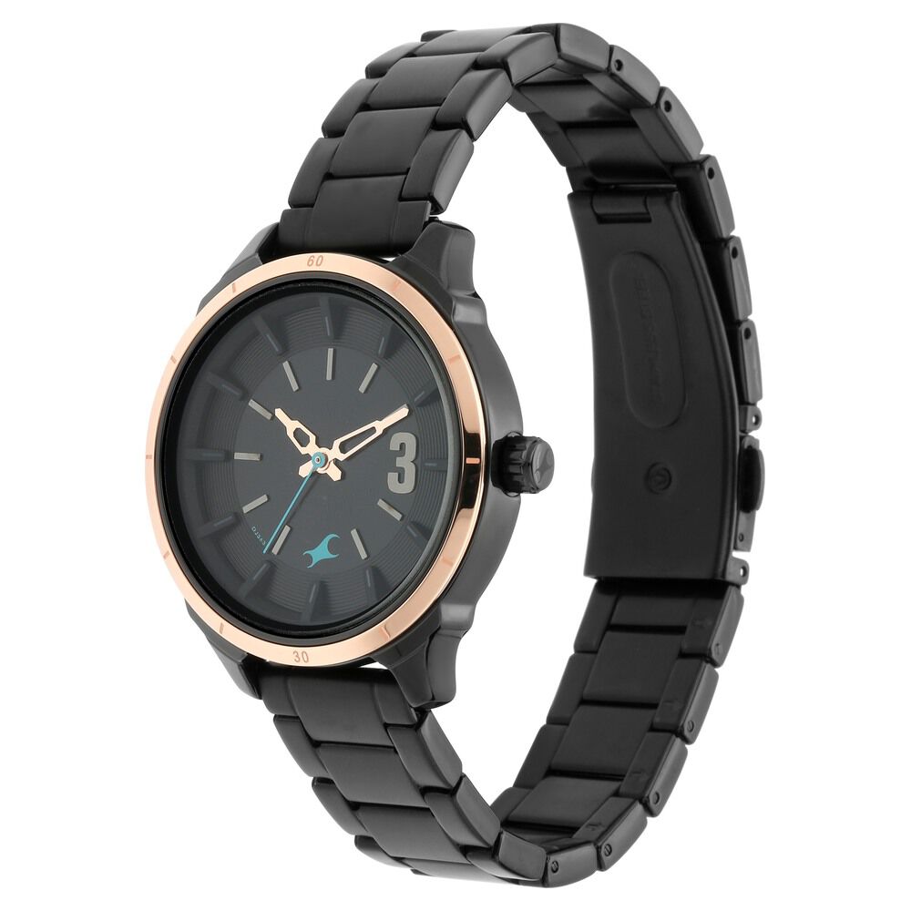 Fastrack All Nighters Quartz Analog Black Dial Stainless Steel