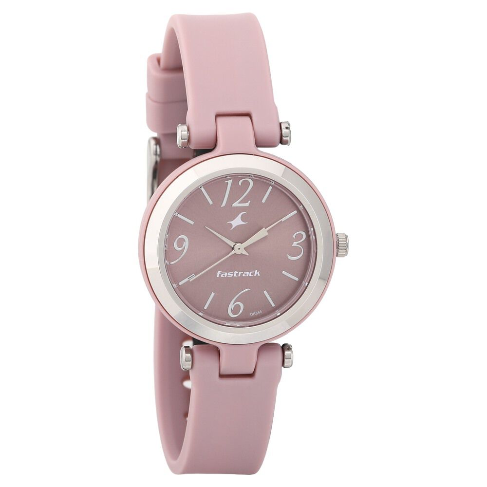Buy Online Fastrack Trendies Quartz Analog Pink Dial Silicone Strap Watch for Girls ns68015pp03 Fastrack