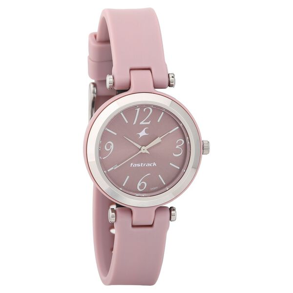 Fastrack Trendies Quartz Analog Pink Dial Silicone Strap Watch for Girls - image number 0