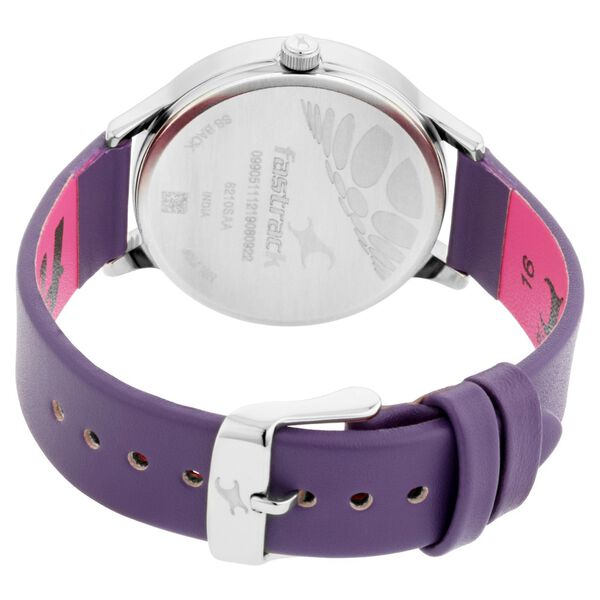 Fastrack Fit Outs Quartz Analog with Date Multicoloured Dial Leather Strap Watch for Girls - image number 4