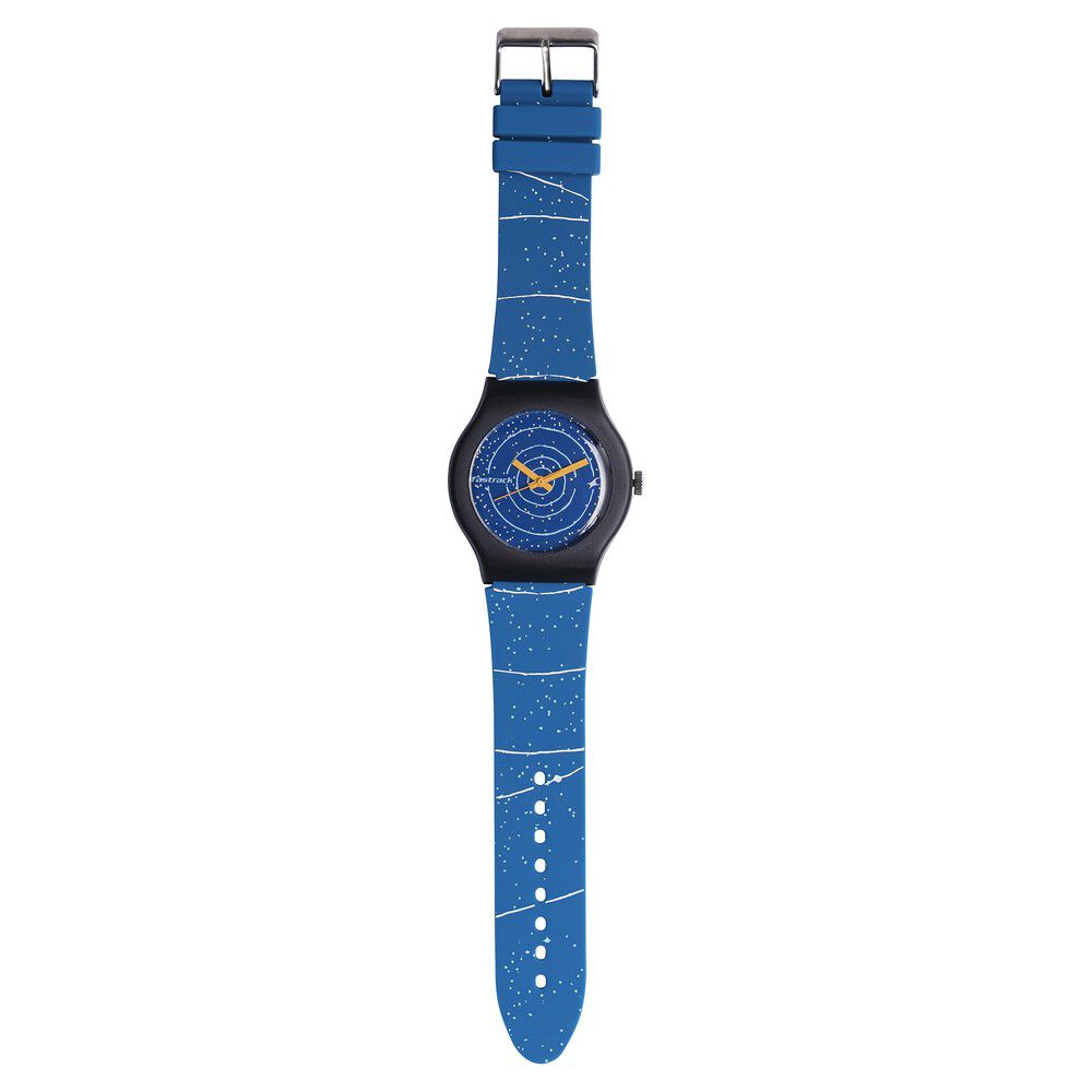 Buy Online Fastrack Space Rover Quartz Analog Blue Dial Silicone Strap Unisex Watch 9915pp102 p Fastrack