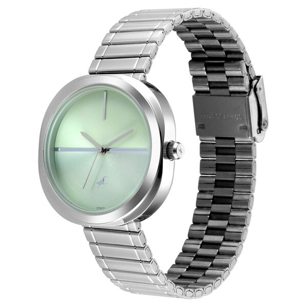 Fastrack 9 to Fine Analog with Green Dial Metal Strap Watch for Girls - image number 2
