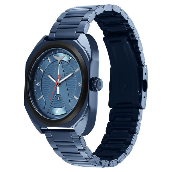 Fastrack Oceanyx Quartz Analog with Date Blue Dial Blue Strap Watch For Guys - image number 4
