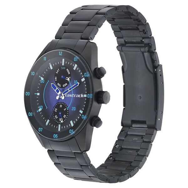 Fastrack Space Rover Quartz Multifunction Purple Dial Stainless Steel Strap Watch for Guys - image number 2