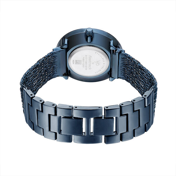 Fastrack Vyb Flare Quartz Analog Blue Dial Metal Strap Watch for Girls - image number 5