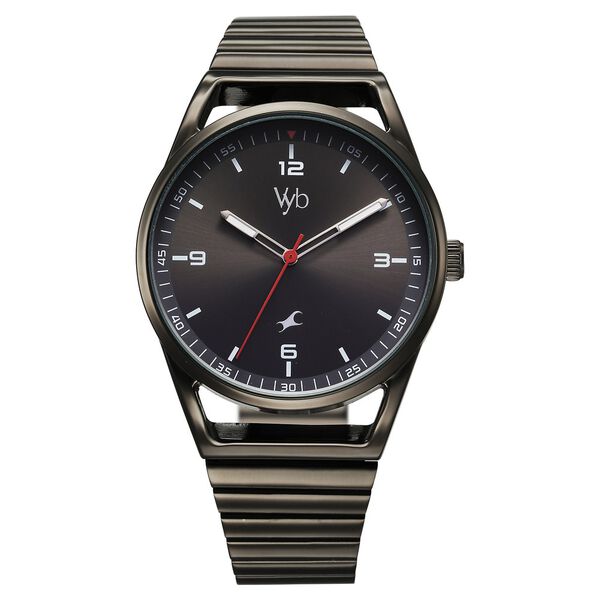 Fastrack Vyb Horizon Quartz Analog Grey Dial Grey Metal Strap Watch For Guys - image number 1