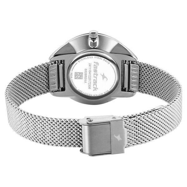 Fastrack Stunners Quartz Analog Purple Dial Silver Stainless Steel Strap Watch For Girls - image number 5