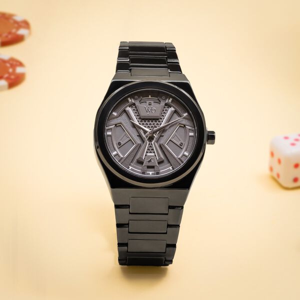 Vyb Limitless By Fastrack Quartz Analog Grey Dial Metal Strap Watch For Guys - image number 0