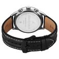 Fastrack Overdrive Quartz Chronograph Tachymeter Blue Dial Black Leather Strap Watch For Guys - image number 4