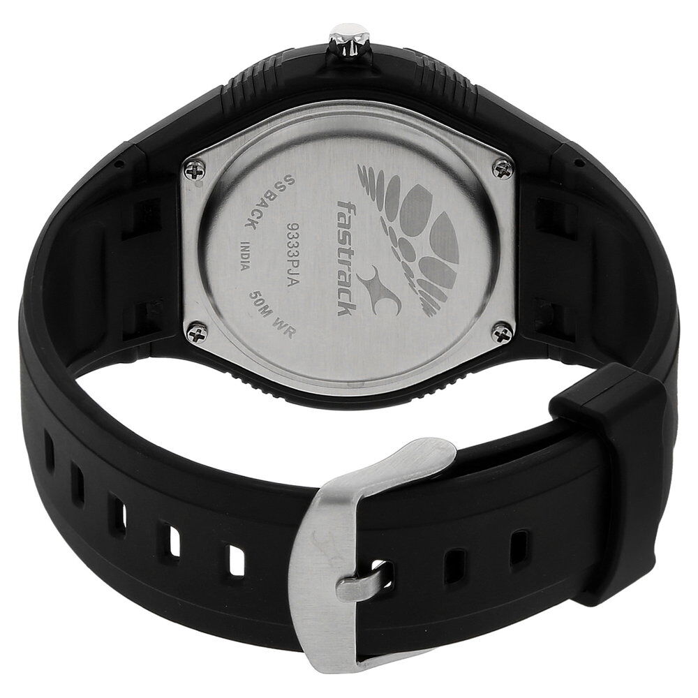 Fastrack Quartz Analog Silver Dial Plastic Strap Watch for Guys