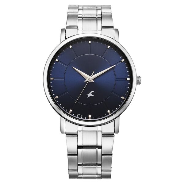 Fastrack Stunners X Quartz Analog Blue Dial Stainless Steel Strap Watch For Guys - image number 0