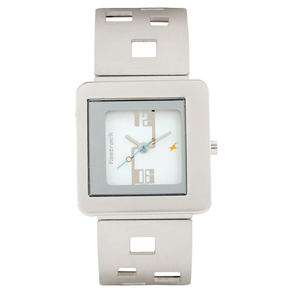 Fastrack Quartz Analog Silver Dial Stainless Steel Strap Watch for Girls - image number 0