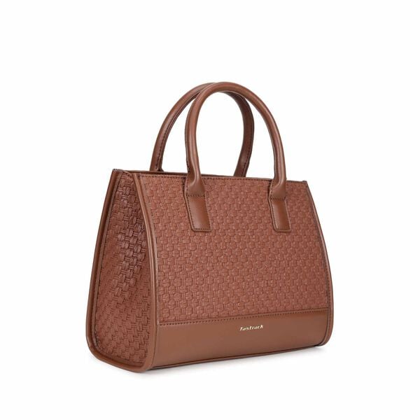 Lattice brown satchel - image number 2