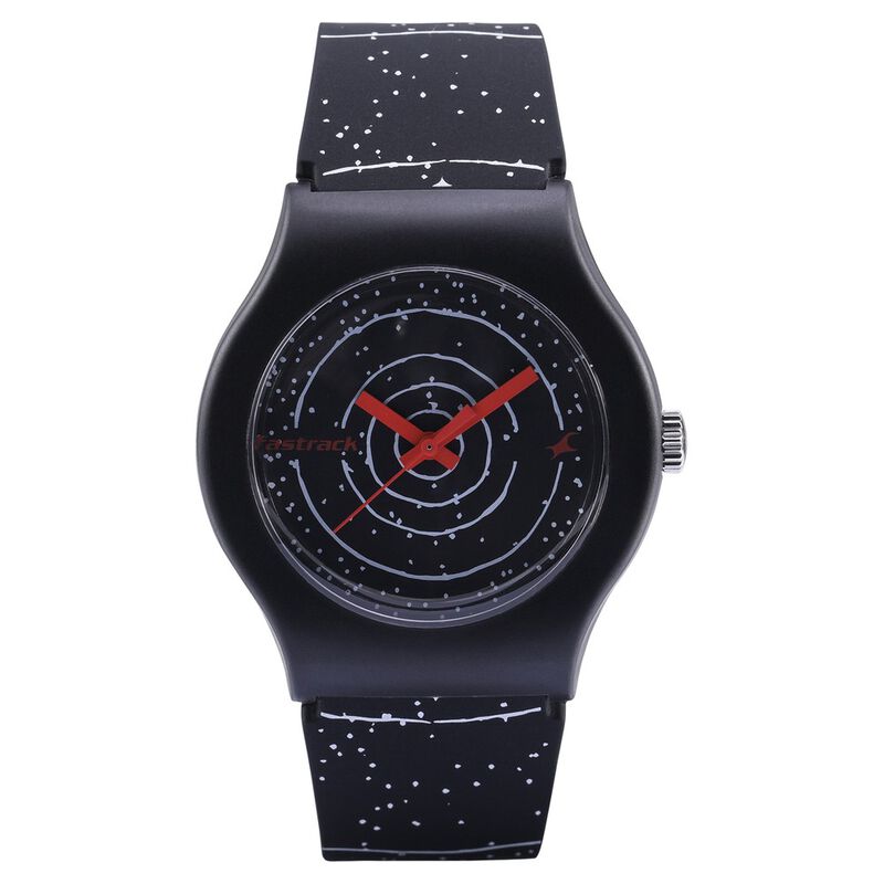 Fastrack Space Rover Quartz Analog Black Dial Silicone Strap Unisex Watch